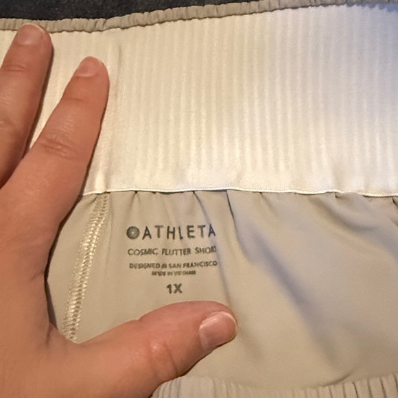 Athleta Pants - Athleta Cosmic Flutter Shorts - Cream and Gray